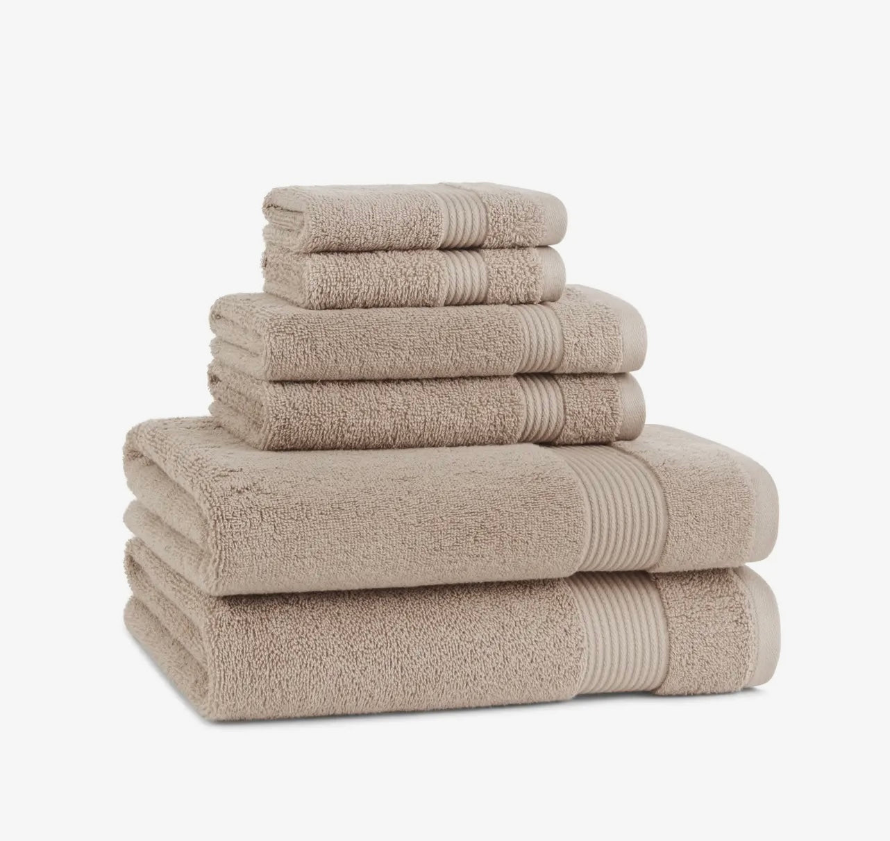 Host & Home 6 Piece Bath Towels Set, Beige