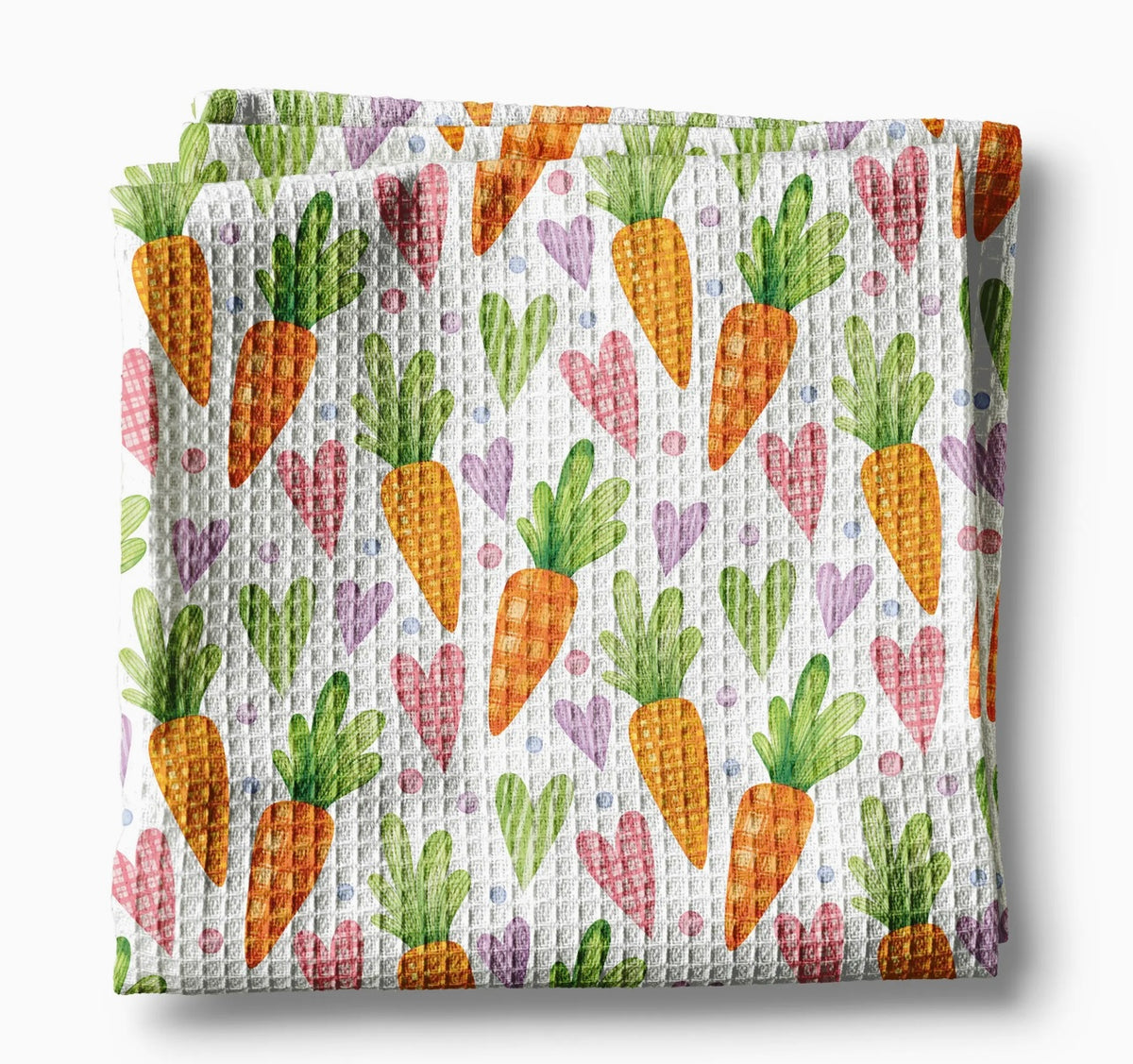 Easter Carrots Garden Spring Egg Kitchen Towel Waffle Preppy
