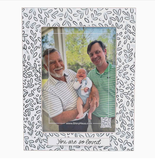 You Are Loved Blue White Frame