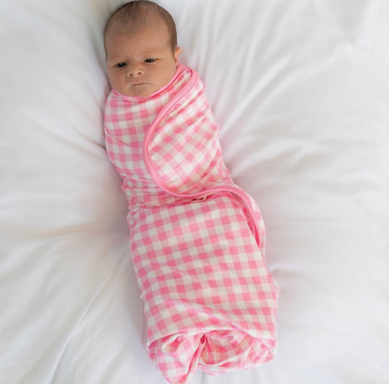 Sugar Bee Swaddle Blanket - Pink Gingham