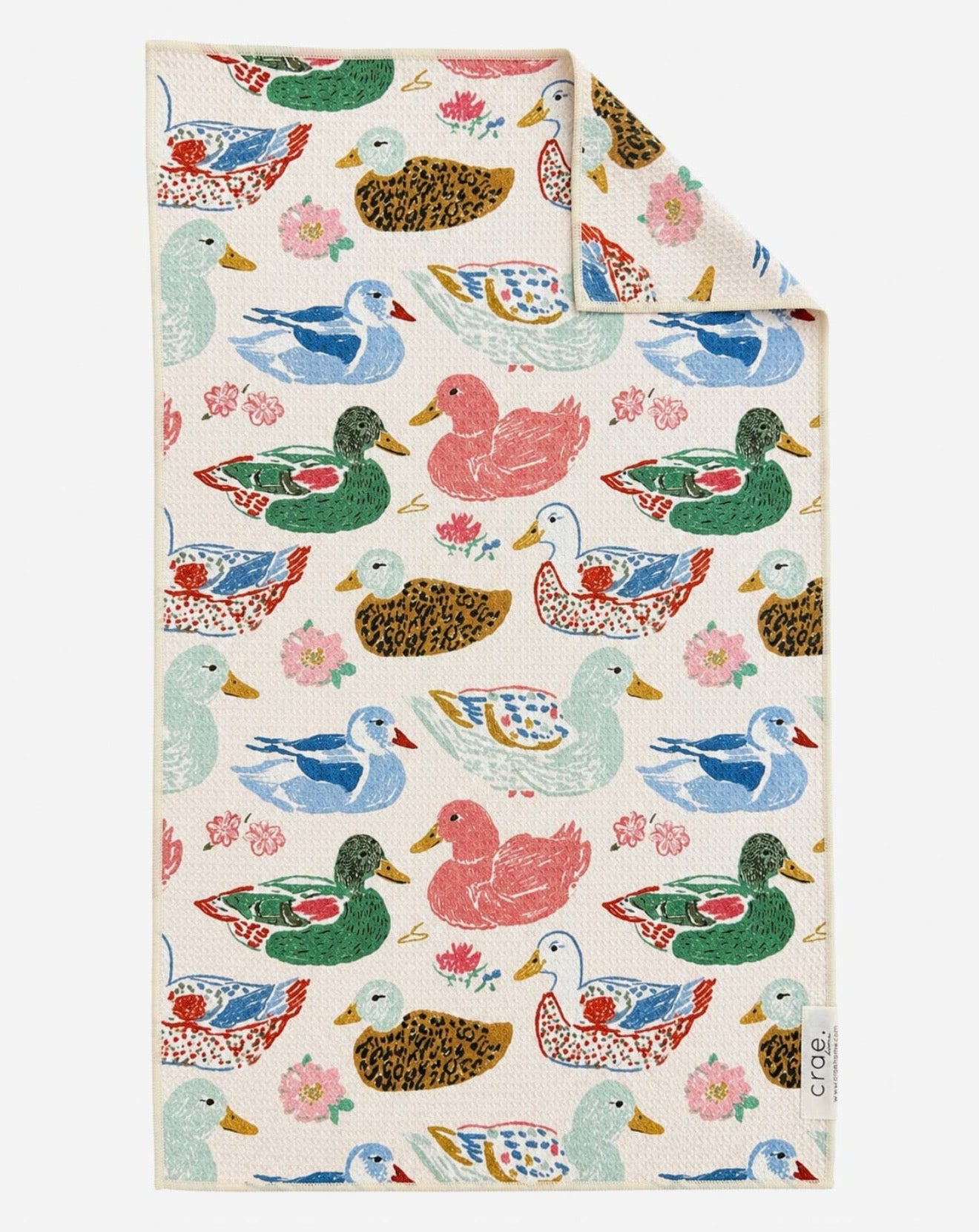 Crae Home Pondside Feeding: Double Sided Hand Towel - Offwhite 17x27in