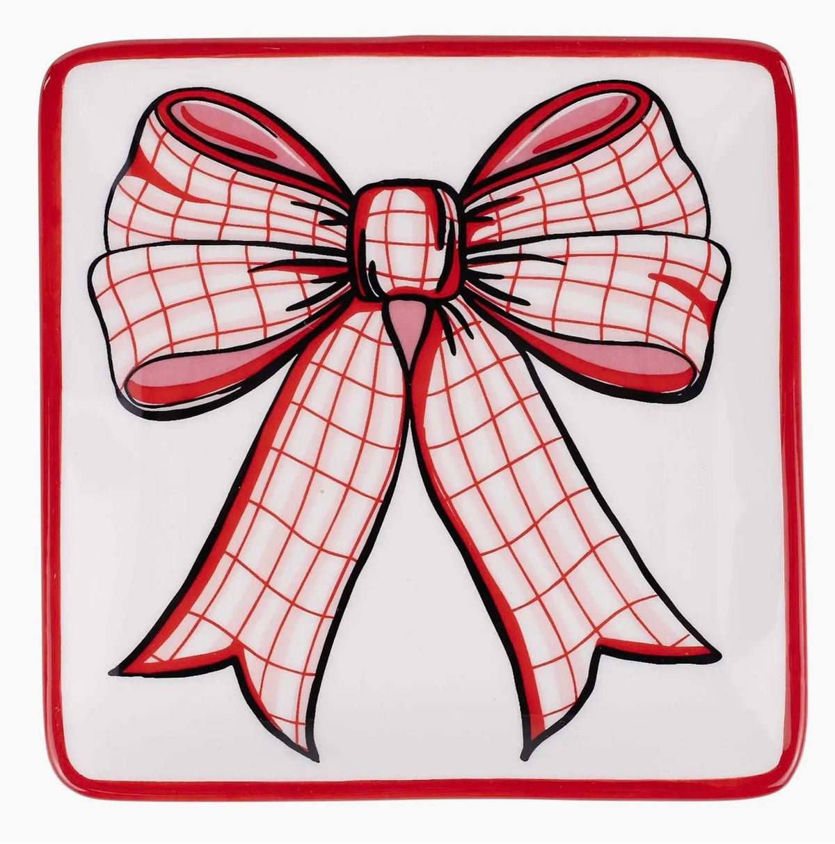 Glory Haus Red/Pink Bow Trinket Tray