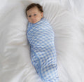 Sugar Bee Swaddle Blanket - Blue Gingham