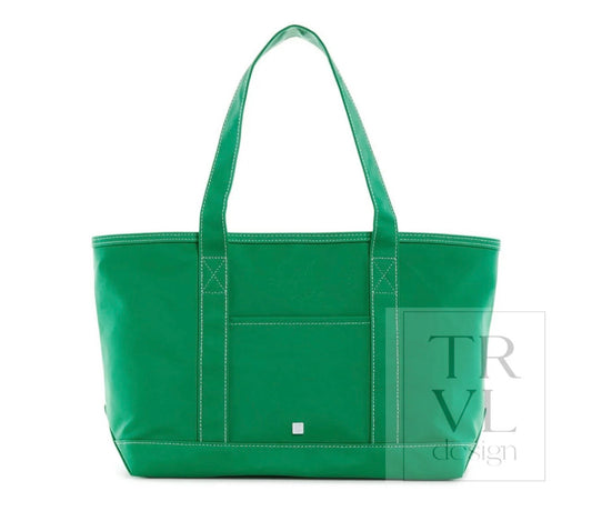 TRVL Design Medium Tote - Coated Canvas Kelly Green