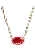 Kendra Scott Elisa Enamel Frame Paperclip Necklace: Red
