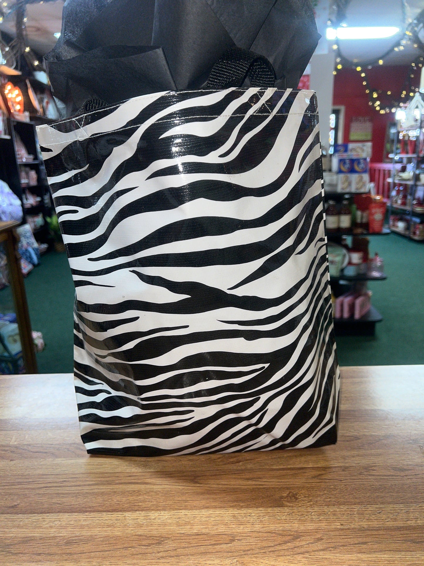 Zebra Oilcloth Bag - Small