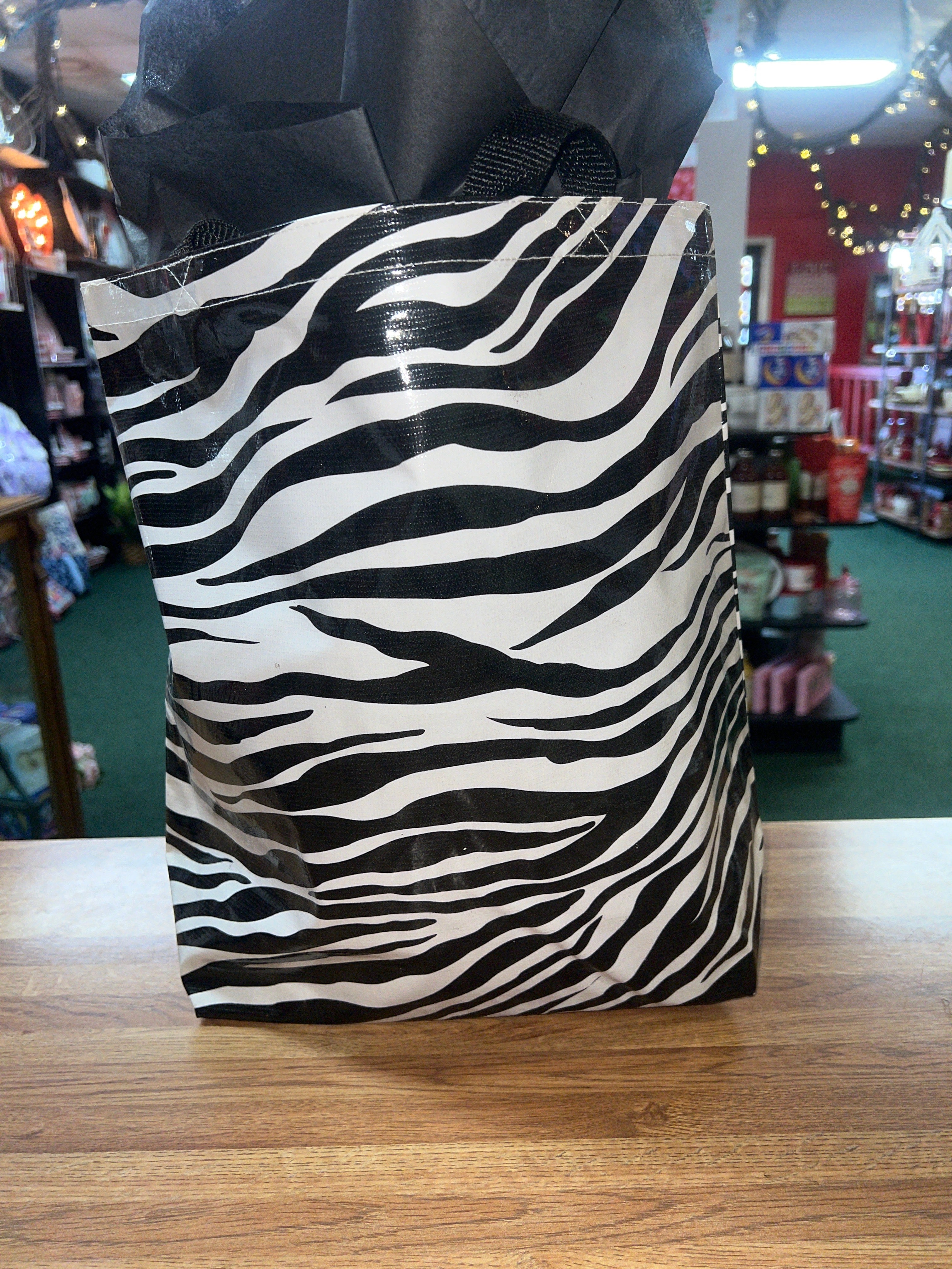 Zebra Oilcloth Bag - Small