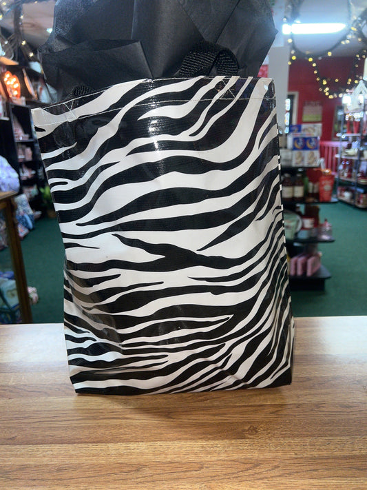 Zebra Oilcloth Bag - Small