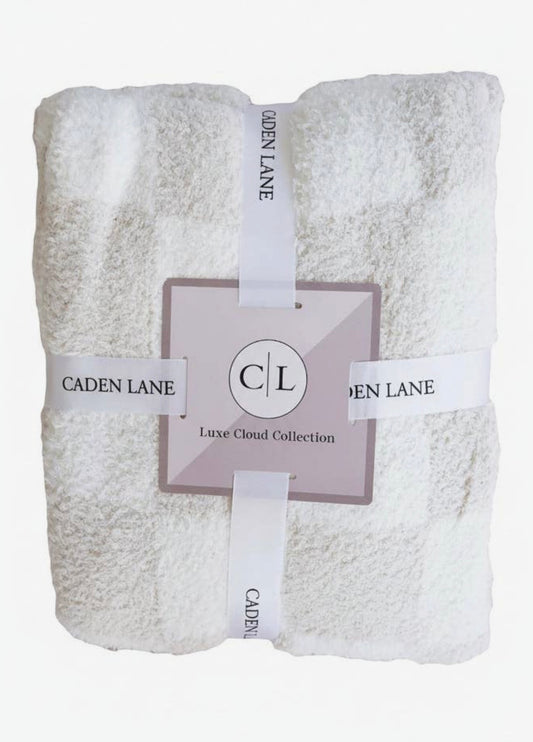 Caden Lane Luxe Throw Blanket 48x42 - Sage Check
