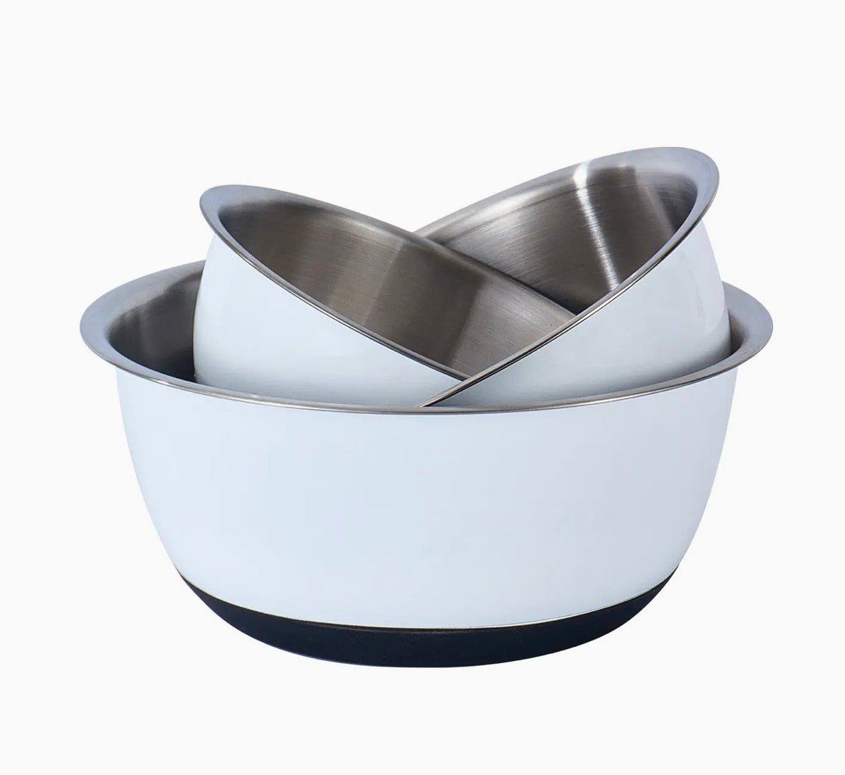 Fox Run White Stainless Steel Mixing Bowl Set of 3