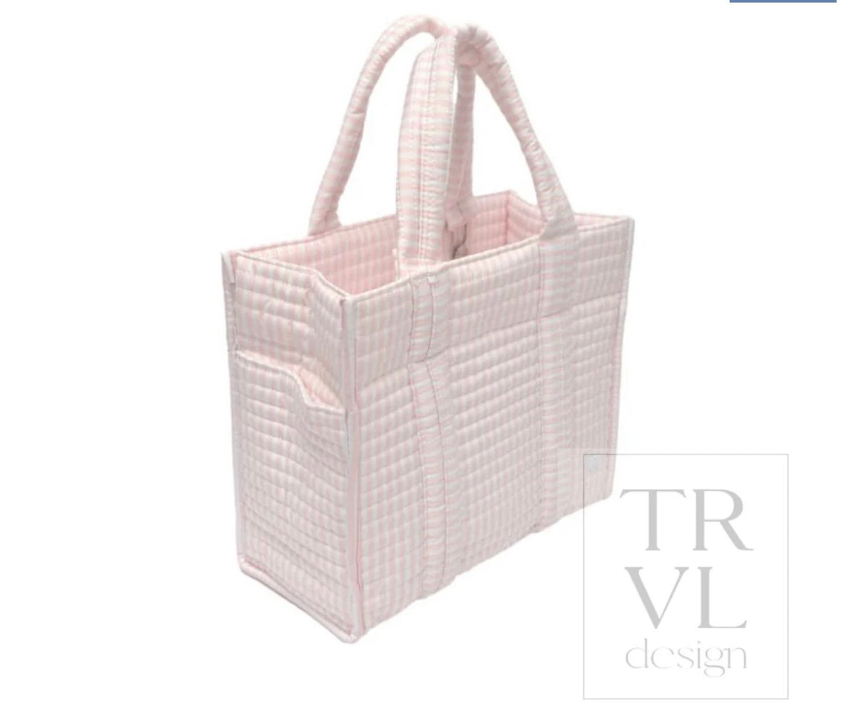 TRVL Design Quilted Mini Go Go Tote - Pimlico Stripe Pink