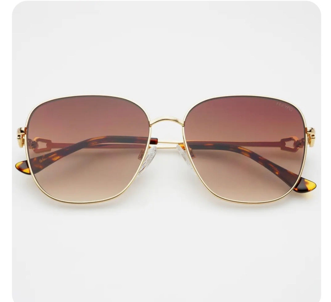 Freyers Eyewear Lea Women’s Round Sunglasses - Gold/Brown