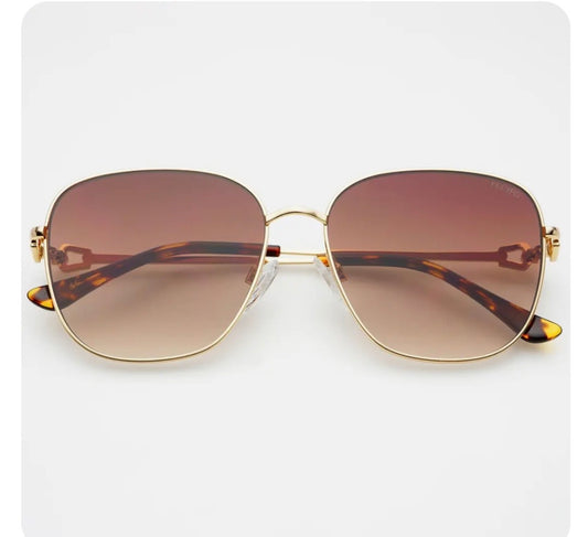 Freyers Eyewear Lea Women’s Round Sunglasses - Gold/Brown