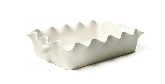 Cotton Colors Signature Ruffle 14 Casserole White