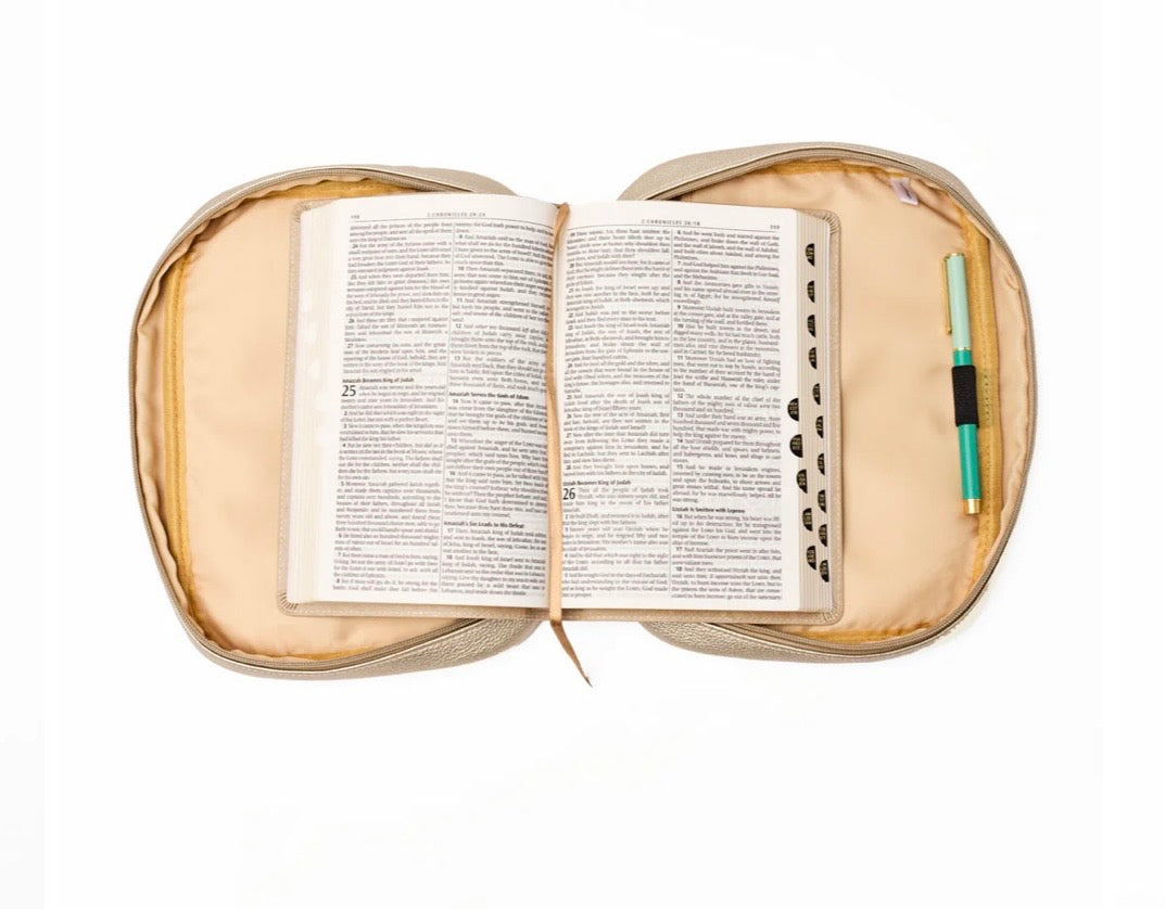 Mary Square Bible Cover Champagne