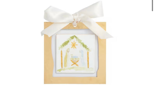 Mud Pie Nativity Gold Ornament