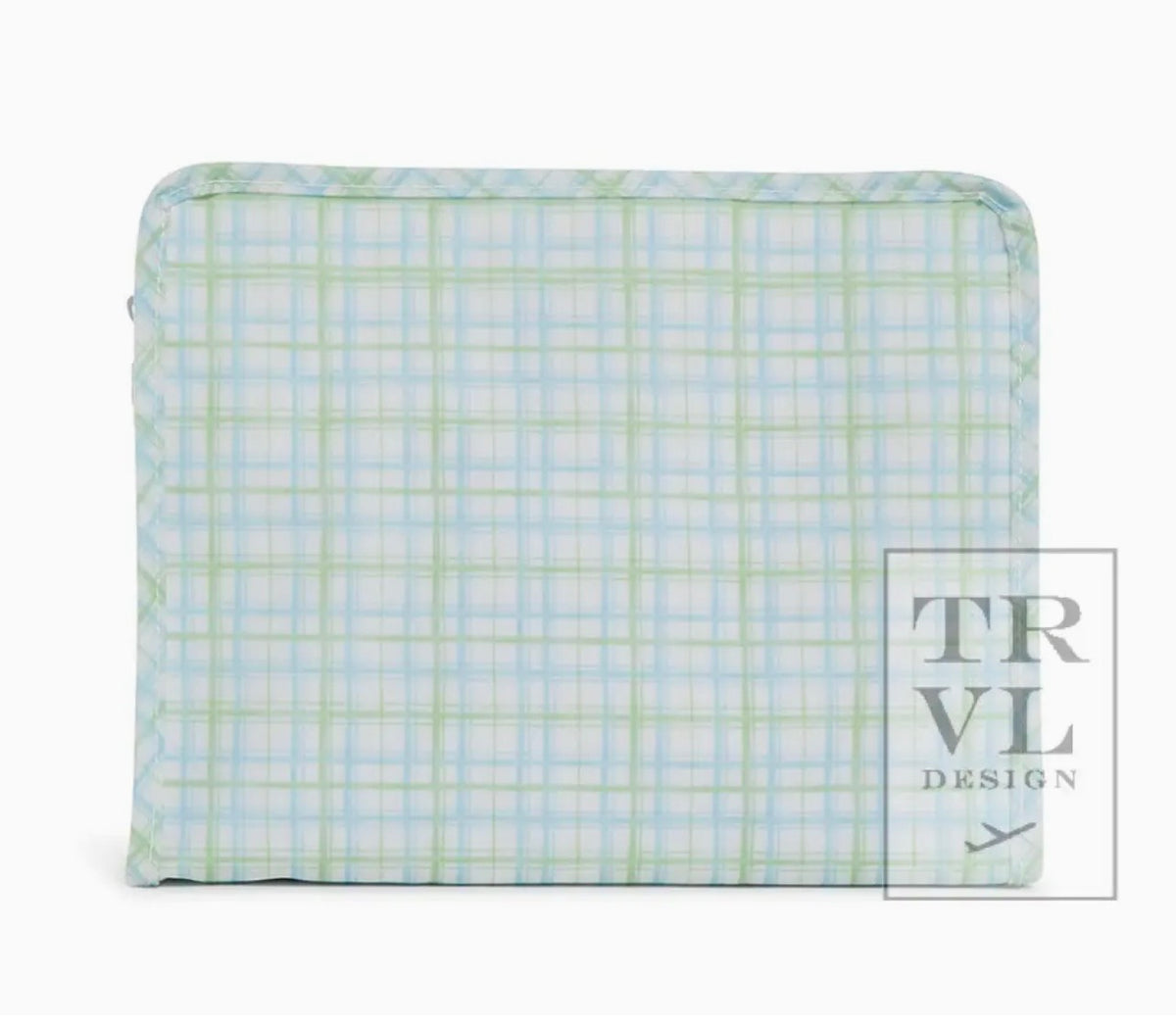 TRVL Design Roadie Large - Classic Plaid Green Zip Pouch