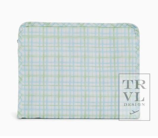 TRVL Design Roadie Large - Classic Plaid Green Zip Pouch