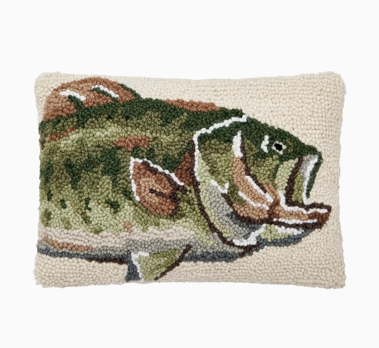 Bass Fish Hook Pillow