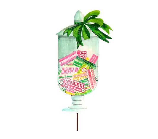Round Top Ribbon Candy Apothecary Jar