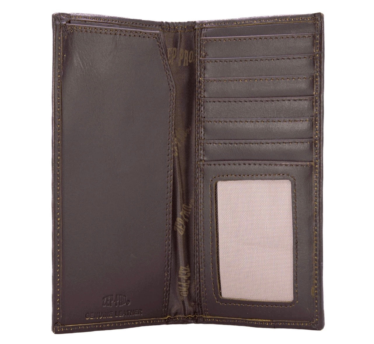 Zep Pro Buck Men’s Secretary Tall Woven Patch Leather Wallet