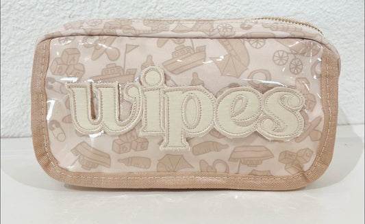 Wipes Pouch - Clear Coat Bag - Tan