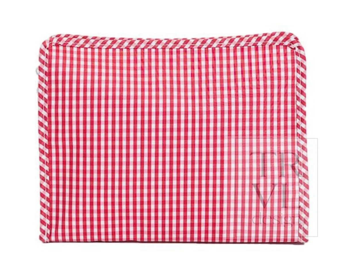 TRVL Design Roadie Large Zip Pouch - Gingham Red