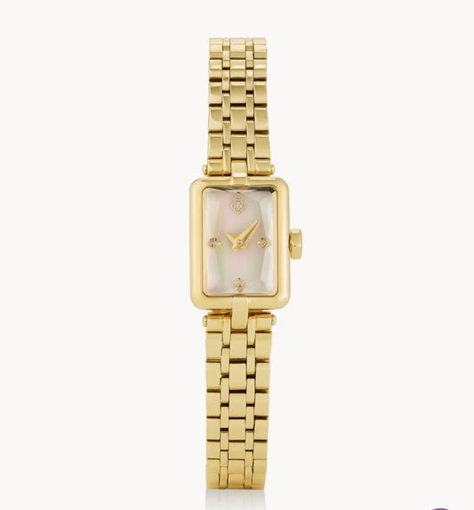 Kendra Scott Adela Watch Gold Tone Ivory Mop