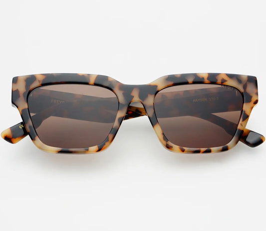 Freyers Eyewear Hayden Acetate Unisex Rectangular Sunglasses - Milky Tortoise