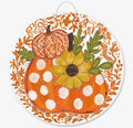Baxter & Me Orange Chinoiserie Harvest Pumpkin Door Hanger