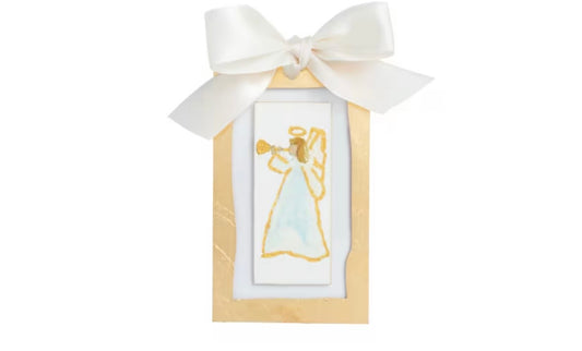 Mud Pie Sideways Angel Gold Ornament