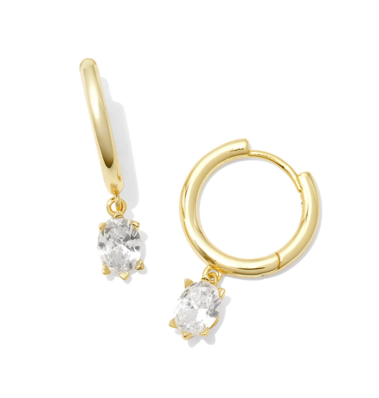 Kendra Scott Cailin Single Stone Huggie Earrings: Gold
