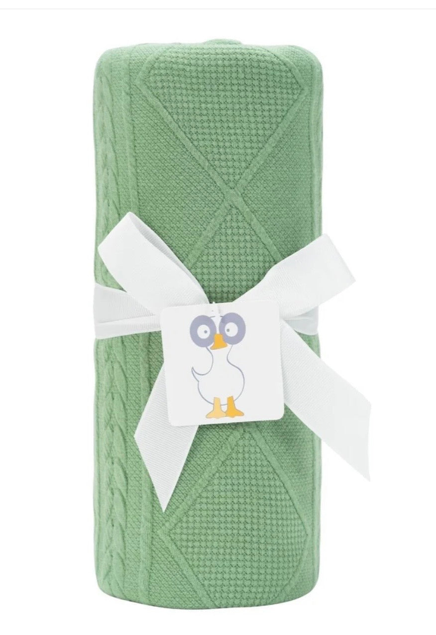 GooseWaddle Knit Baby Blankets - Sage Green