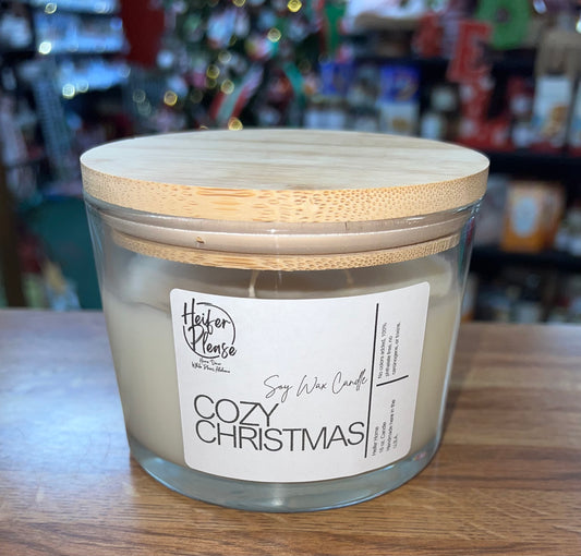 Heifer Please 3 Wick 16oz Candle: Cozy Christmas