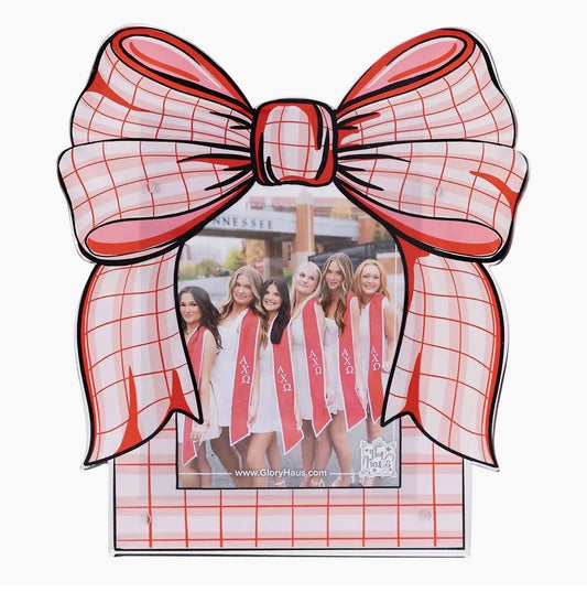 Glory Haus Red/Pink Bow Acrylic Frame