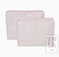 TRVL Design Roadie Large - Pimlico Plaid Pink Zip Pouch