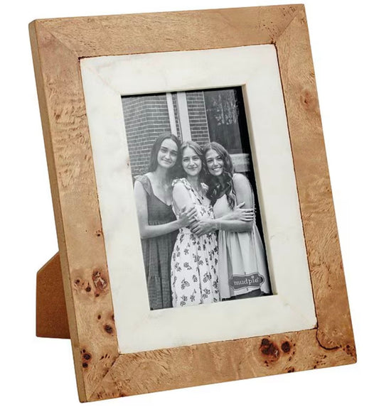 Mud Pie Large Burl and Marble Frame