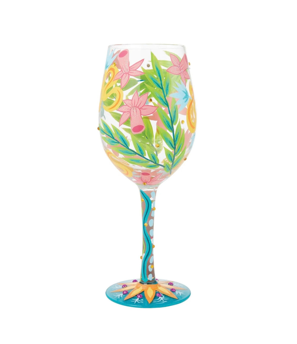 Lolita Fashion Florals Hand Painted Wine Glass