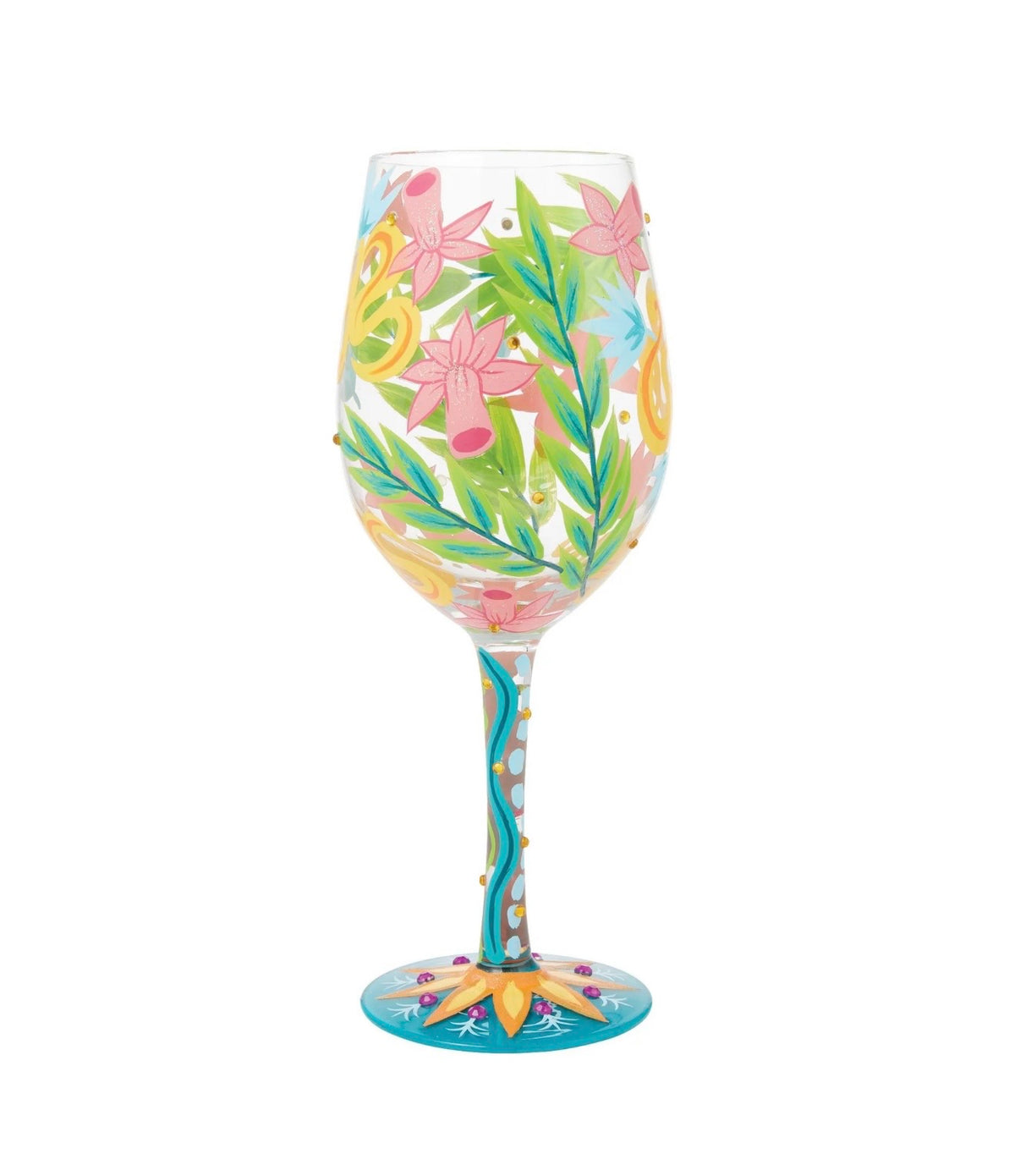 Lolita Fashion Florals Hand Painted Wine Glass