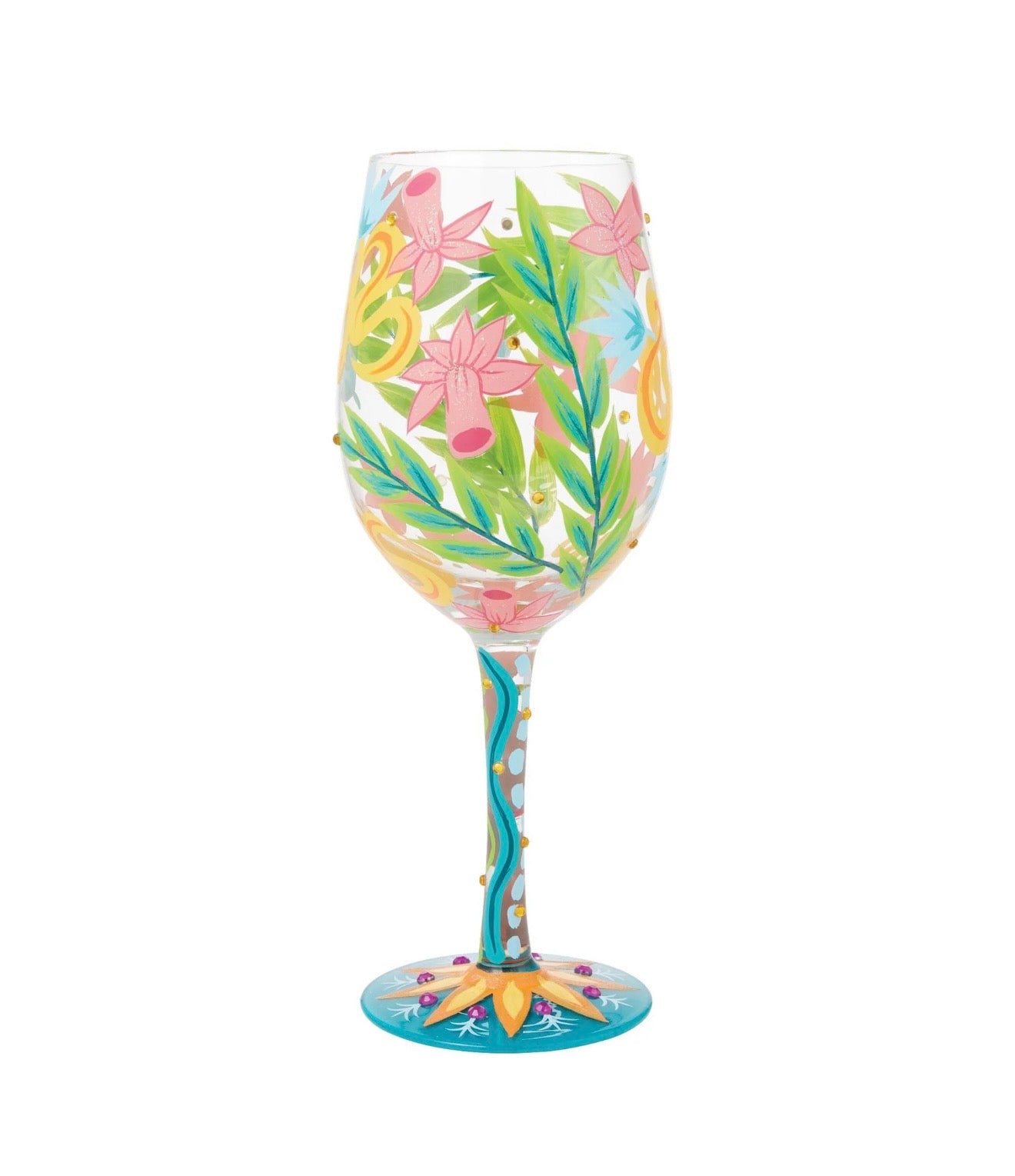 Lolita Fashion Florals Hand Painted Wine Glass