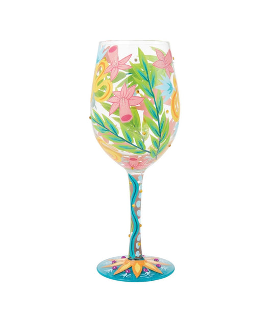 Lolita Fashion Florals Hand Painted Wine Glass