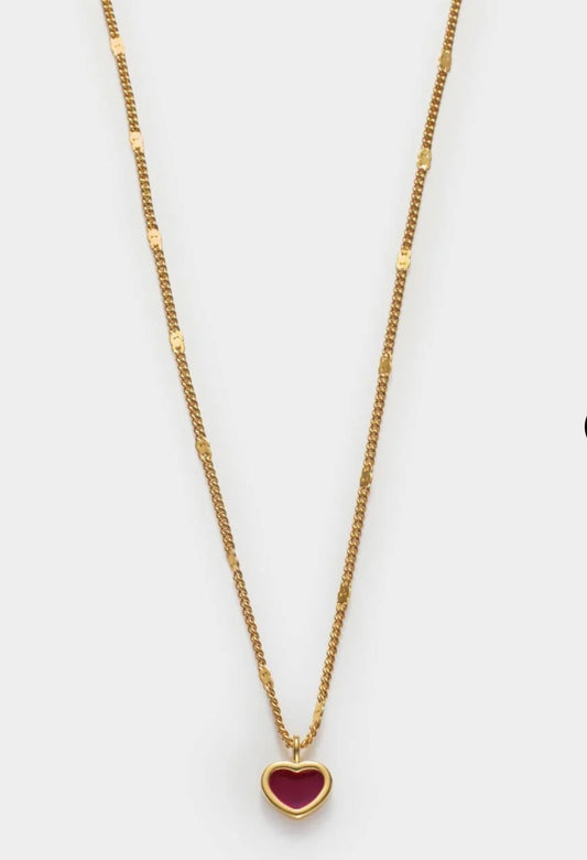 Katie Loxton Rough Heart Necklace - Gold Coated
