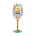 Lolita Happy 21st Birthday Hand Painted Wine Glass