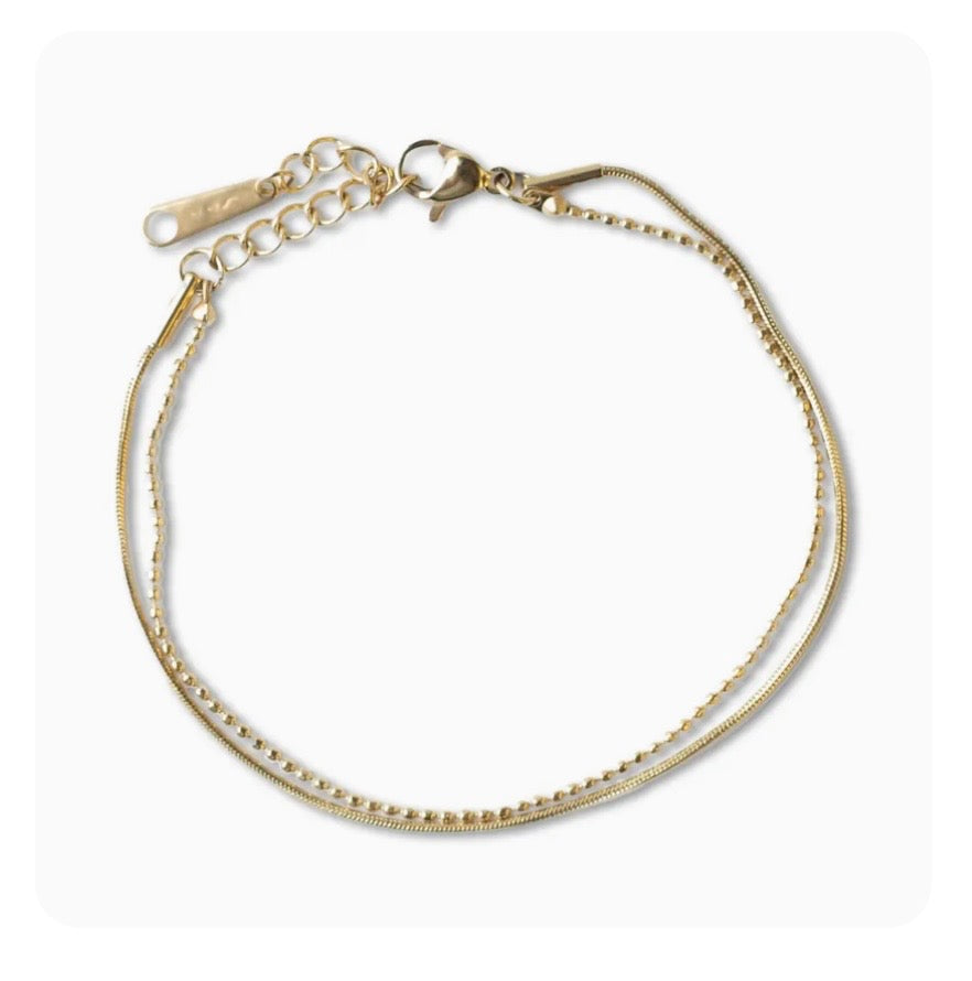 Lenny & Eva Gold Chain Bracelet- Layered Gilded