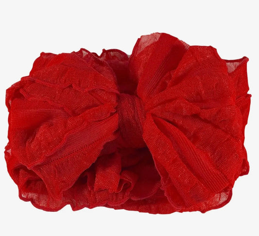 Rockin Royalty Bright Red Ruffled Headband