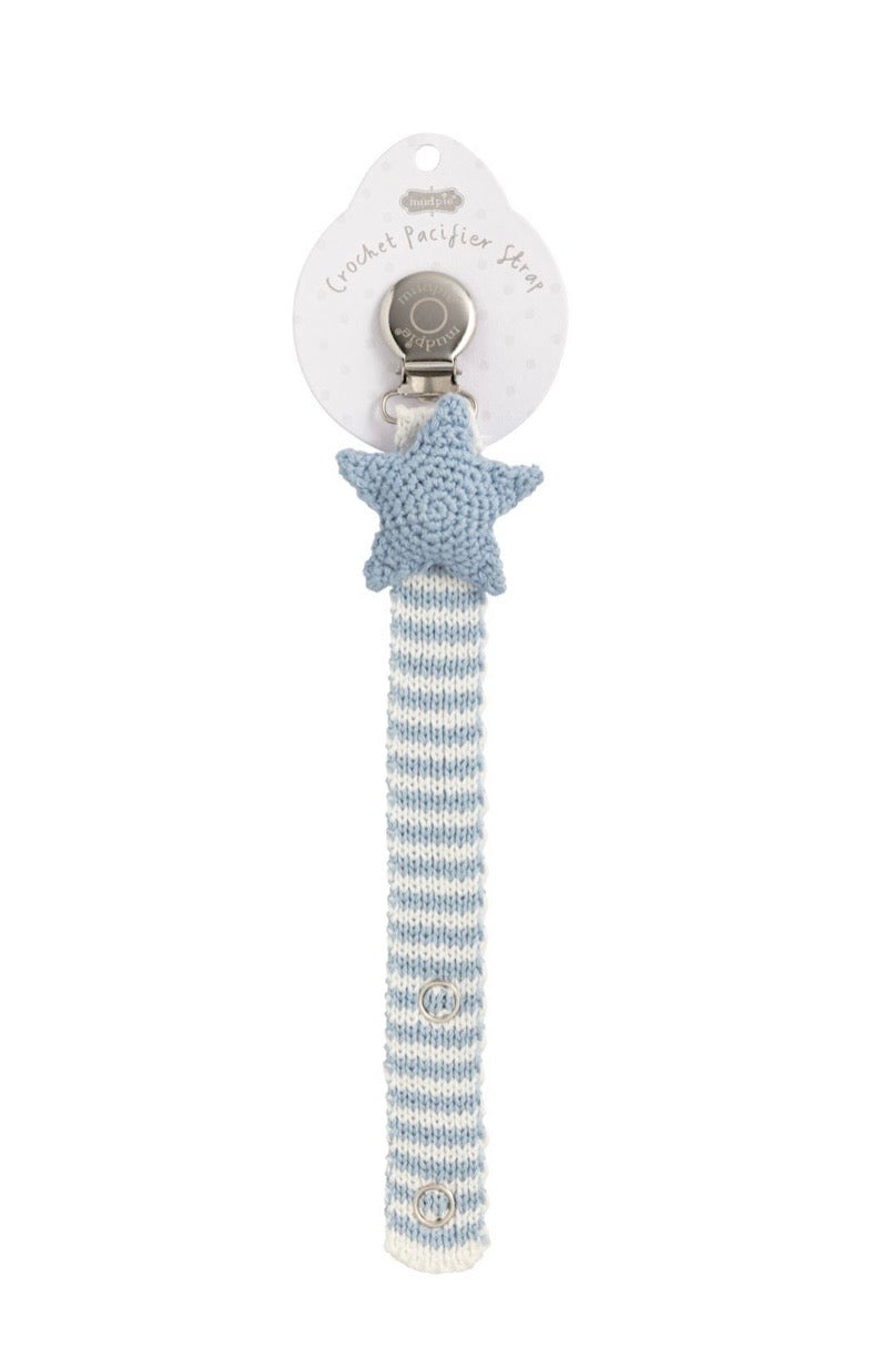 Mud Pie Star Crochet Paci Clip