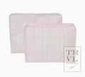 TRVL Design Roadie Medium - Pimlico Plaid Pink Zip Pouch