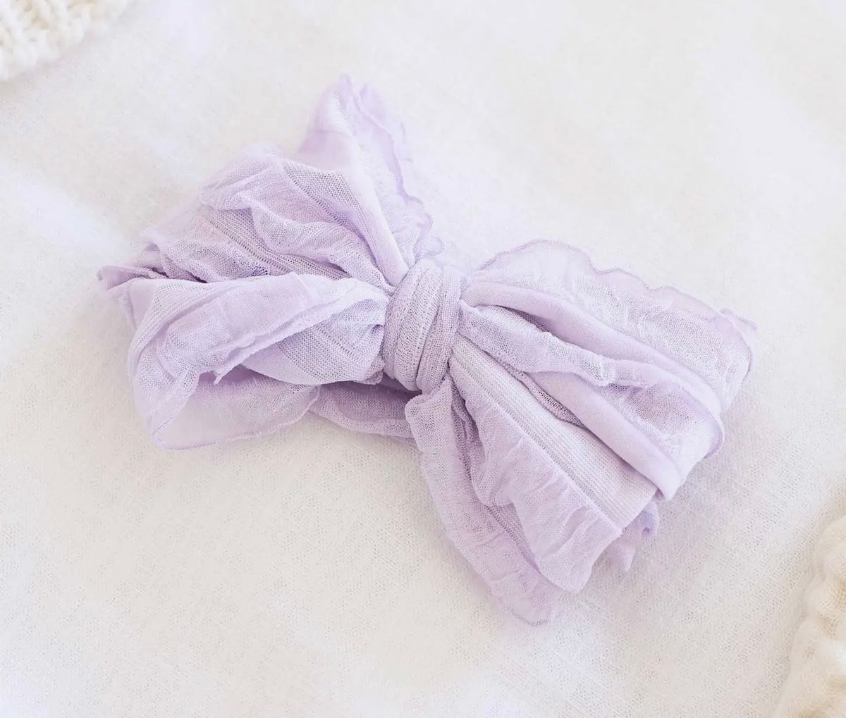 Caden Lane Large Ruffle Knit Bow - Wisteria