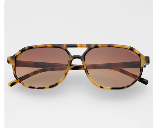 Freyers Eyewear Fenix Acetate Unisex Aviator Sunglasses - Milky Tortoise