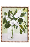 Raz 22” White Flowers in Vase Framed Print - Draping Flower